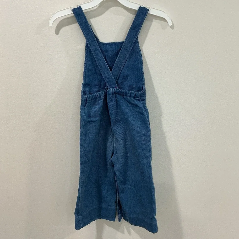 Rare Vintage Kids Girls Denim Overalls Embroidered Western Horse Rodeo Size 24M